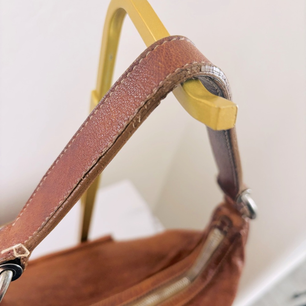 Prada Vintage Authentic Washed Buffalo Bauletto Hobo Bag Purse Naturale Tan COA - Picture 9 of 14